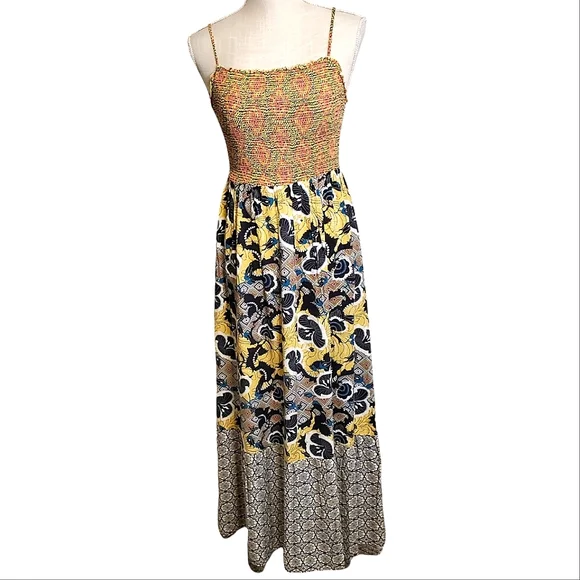 floral silk dress Yellow Floral Silk Buttoned Midi Dress